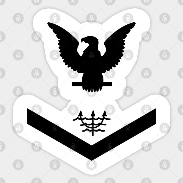 Navy - Rate - Ocean Systems Technician PO3 - OT - USN wo Backgrnd - All Black Sticker by twix123844